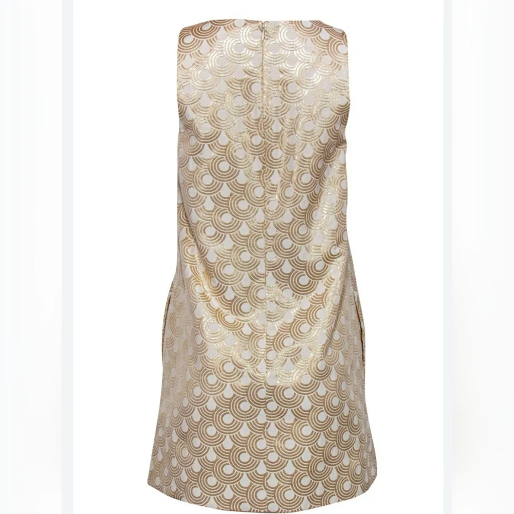NWT Alice + Olivia Sz. L Cream and Gold Dress - Picture 2 of 4
